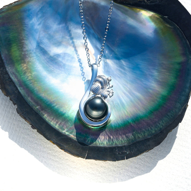 Pendentif Argent avec Perle de Tahiti Véritable