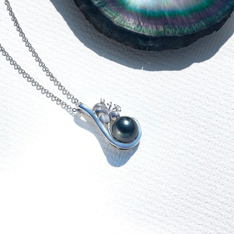Pendentif Argent avec Perle de Tahiti Véritable