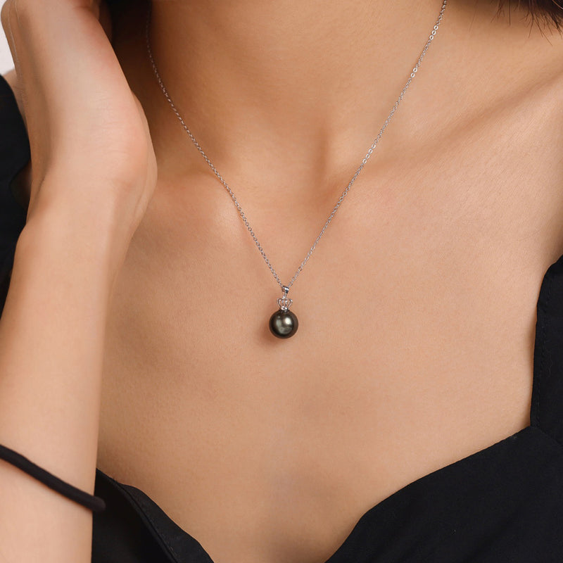 Pendentif Perle Noire Rosa