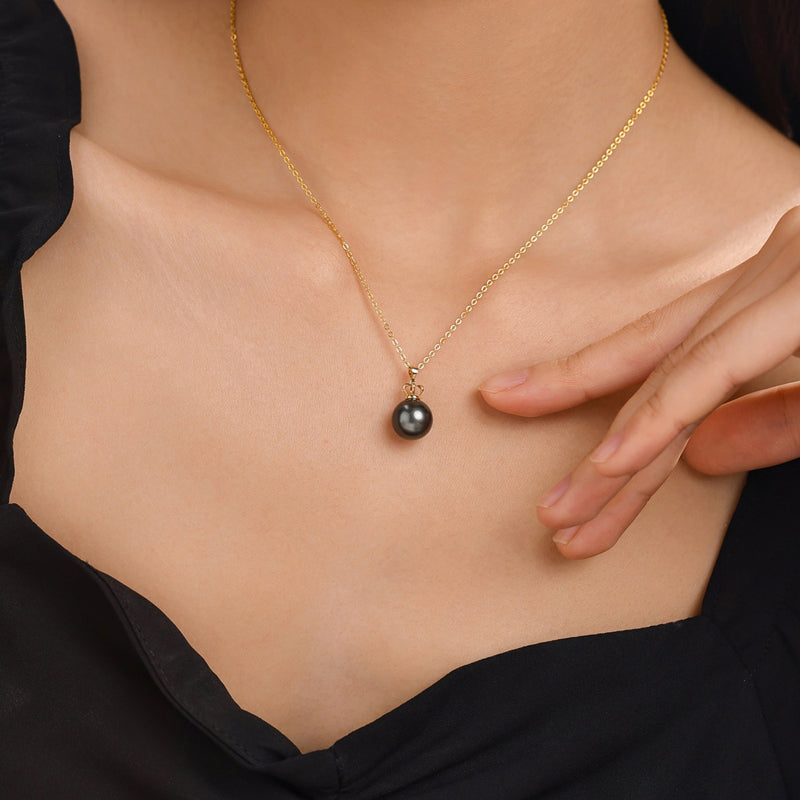 Pendentif Perle Noire Rosa