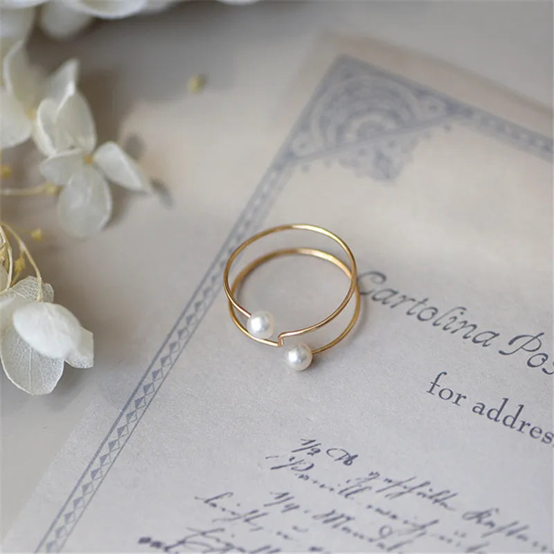 Bague Or Perle de Culture Blanche