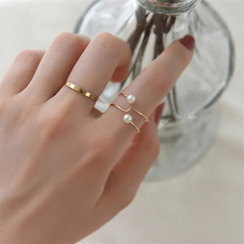 Bague Or Perle de Culture Blanche