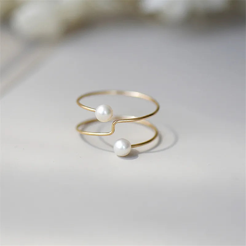 Bague Or Perle de Culture Blanche