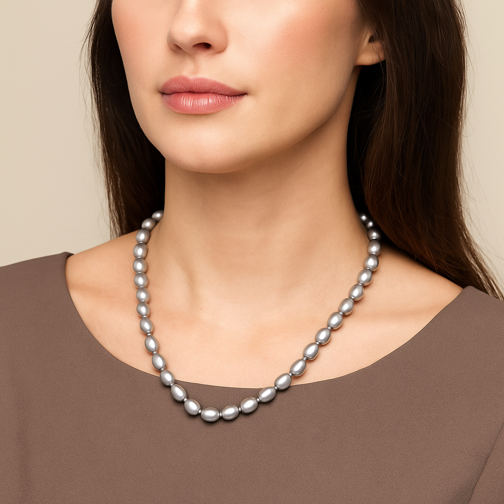 Collier Perle Grise
