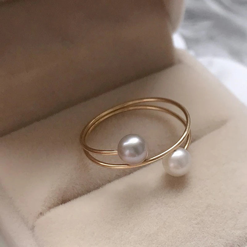 Bague Or avec Perle de Culture