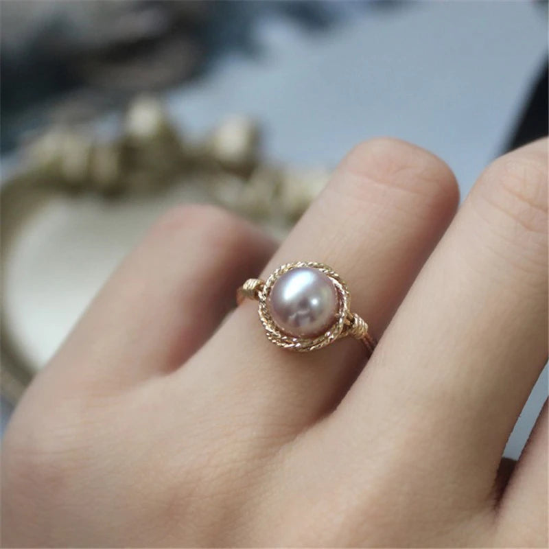 Bague en Or avec Perle de Culture