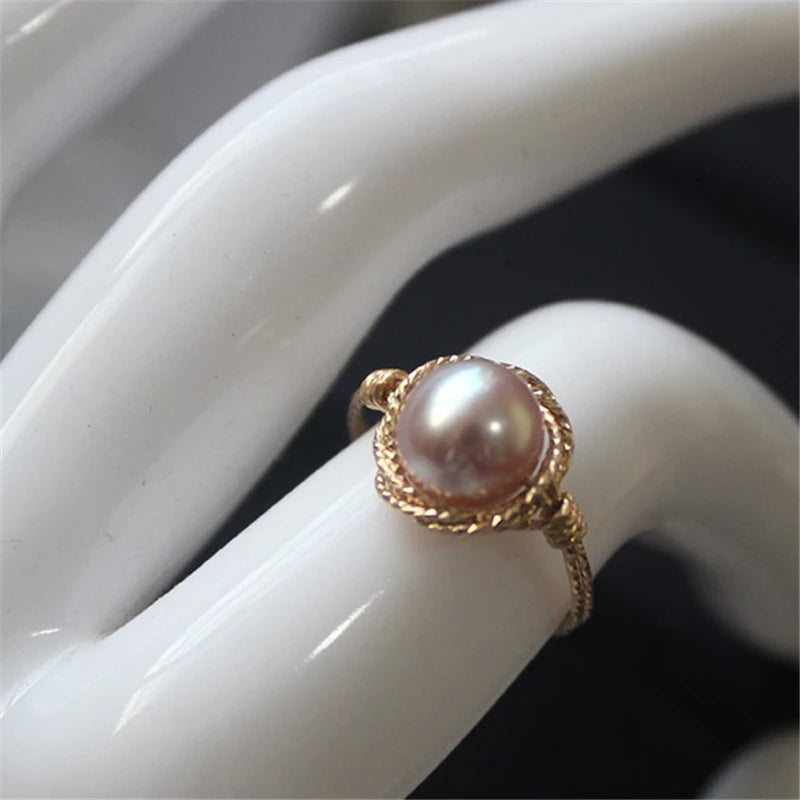 Bague en Or avec Perle de Culture