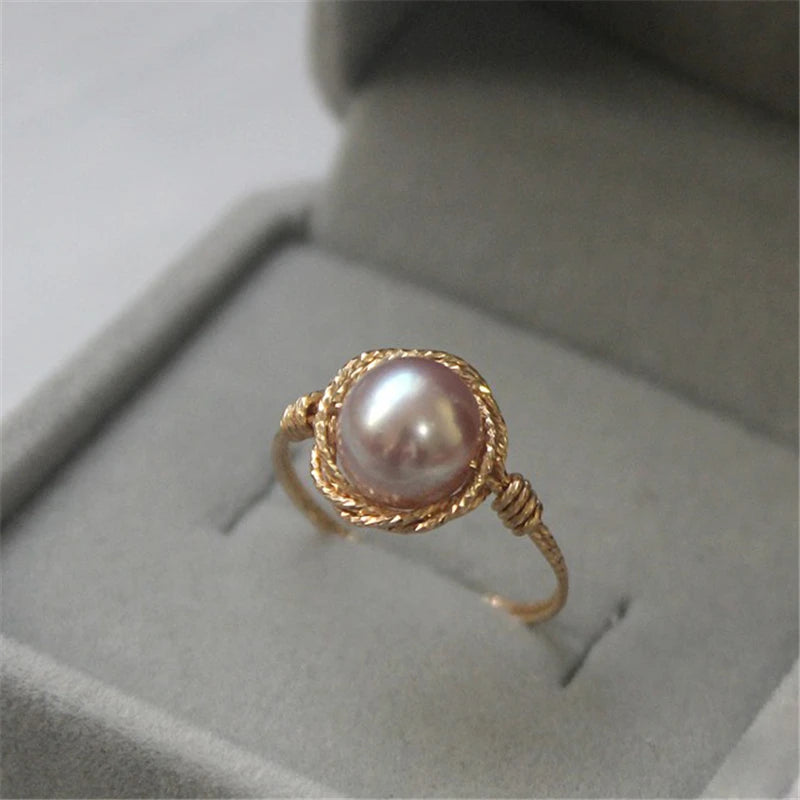 Bague en Or avec Perle de Culture
