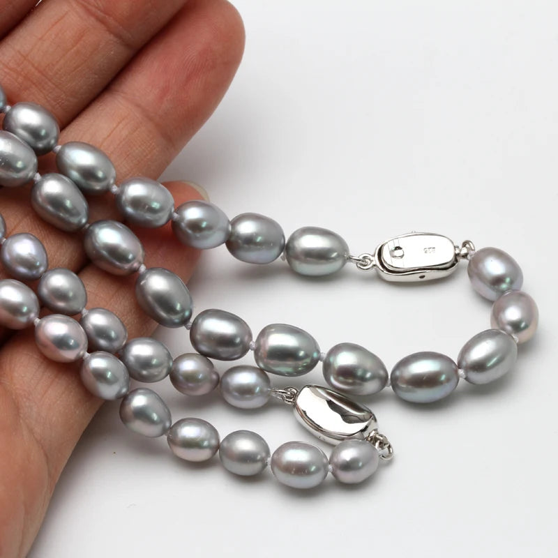 Collier Perle Grise