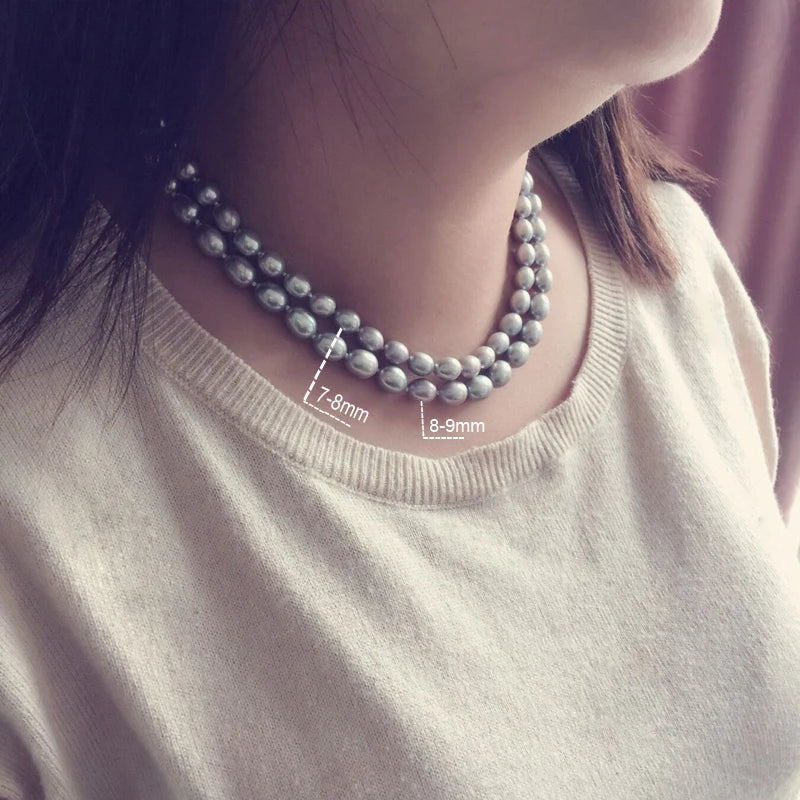 Collier Perle Grise