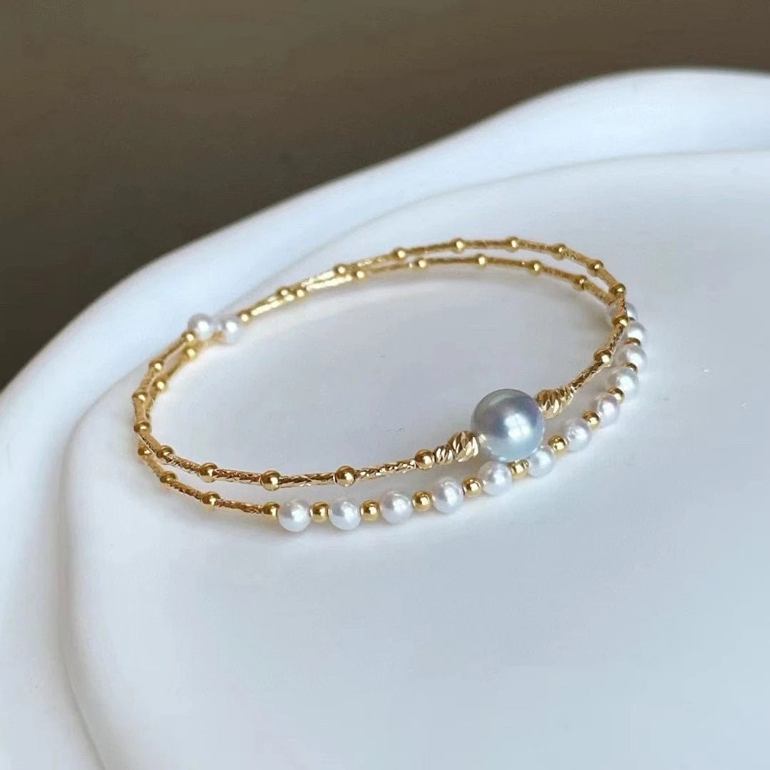 Balaboosté Bracelets Set De 3 Bracelets Chaine Avec Fleurs Et Perles D Imitation Dore Or Balaboosté Bracelets Set De 3 Bracelets Chaine Avec Fleurs Et Perles D Imitation Dore Or