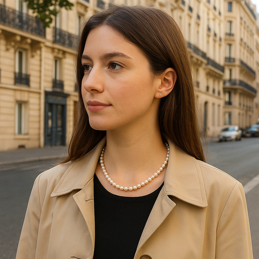 Collier perle blanche