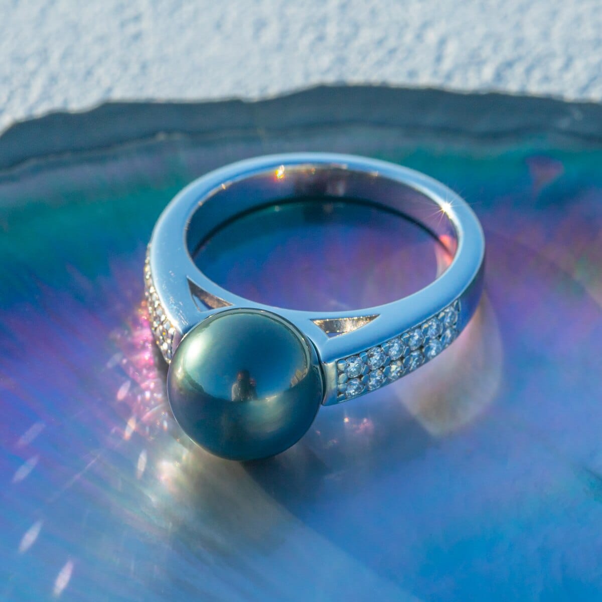 Bague Perle de Tahiti | Bague Perle Noire
