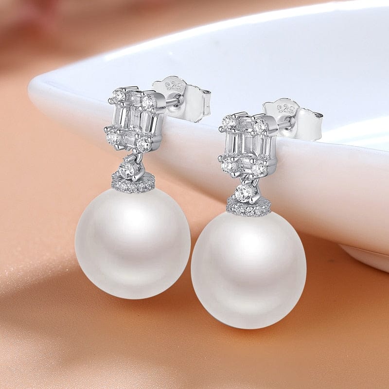 Boucle D'oreille Perle Blanche