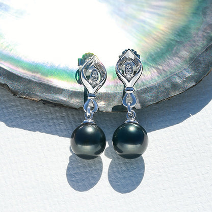 Boucle D'oreille avec Perle de Tahiti