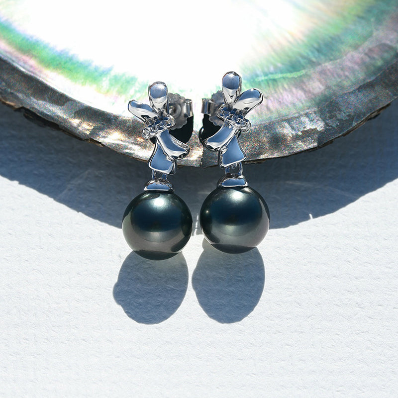 Boucle D'oreille Dormeuse Perle de Tahiti