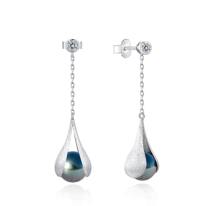 Boucles D'oreilles Perles Noires de Tahiti