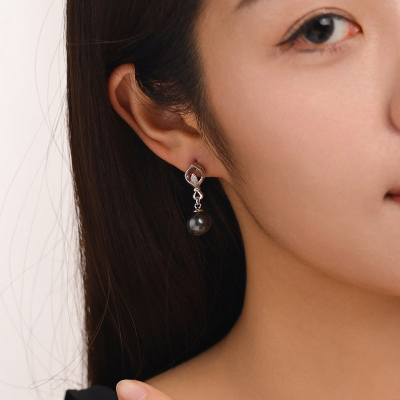 Boucle D'oreille avec Perle de Tahiti