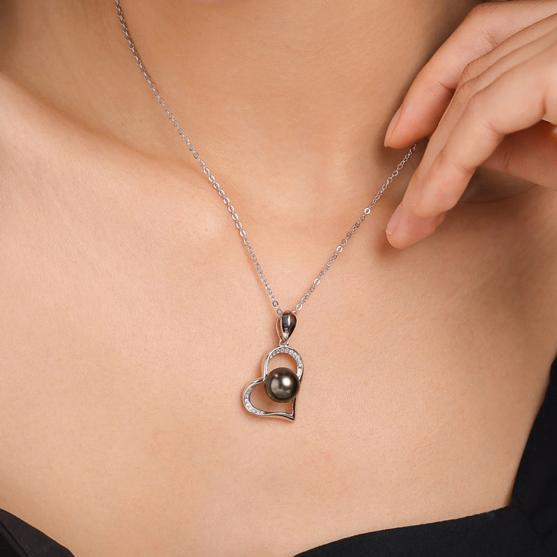 Pendentif Coeur Perle de Tahiti