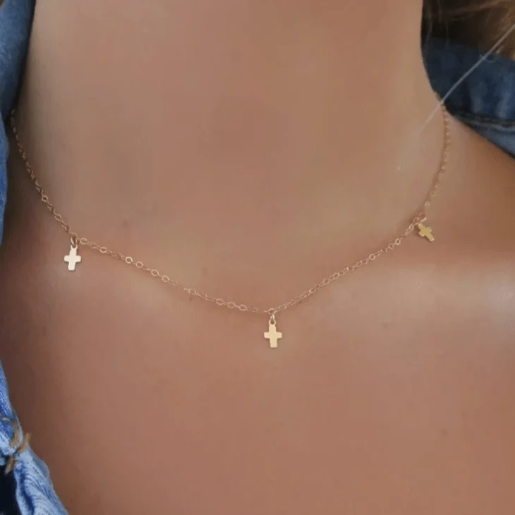 Collier Croix Femme Or