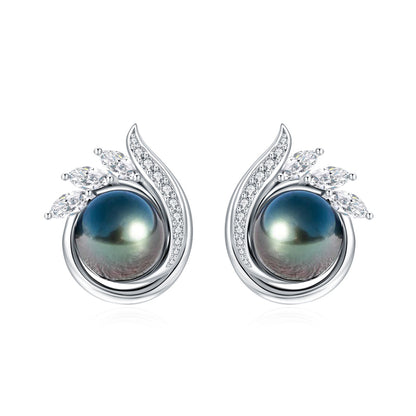 Boucle D'oreille Perle Noire Tahiti