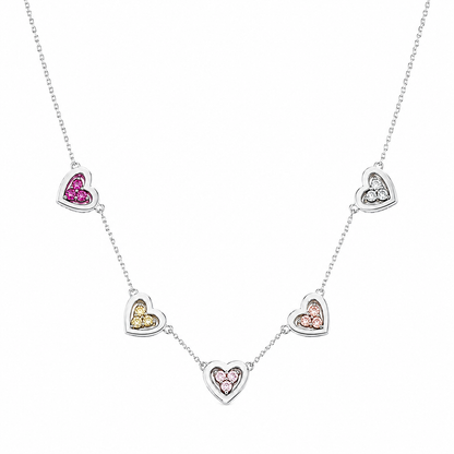 Collier Argent 5 Coeurs