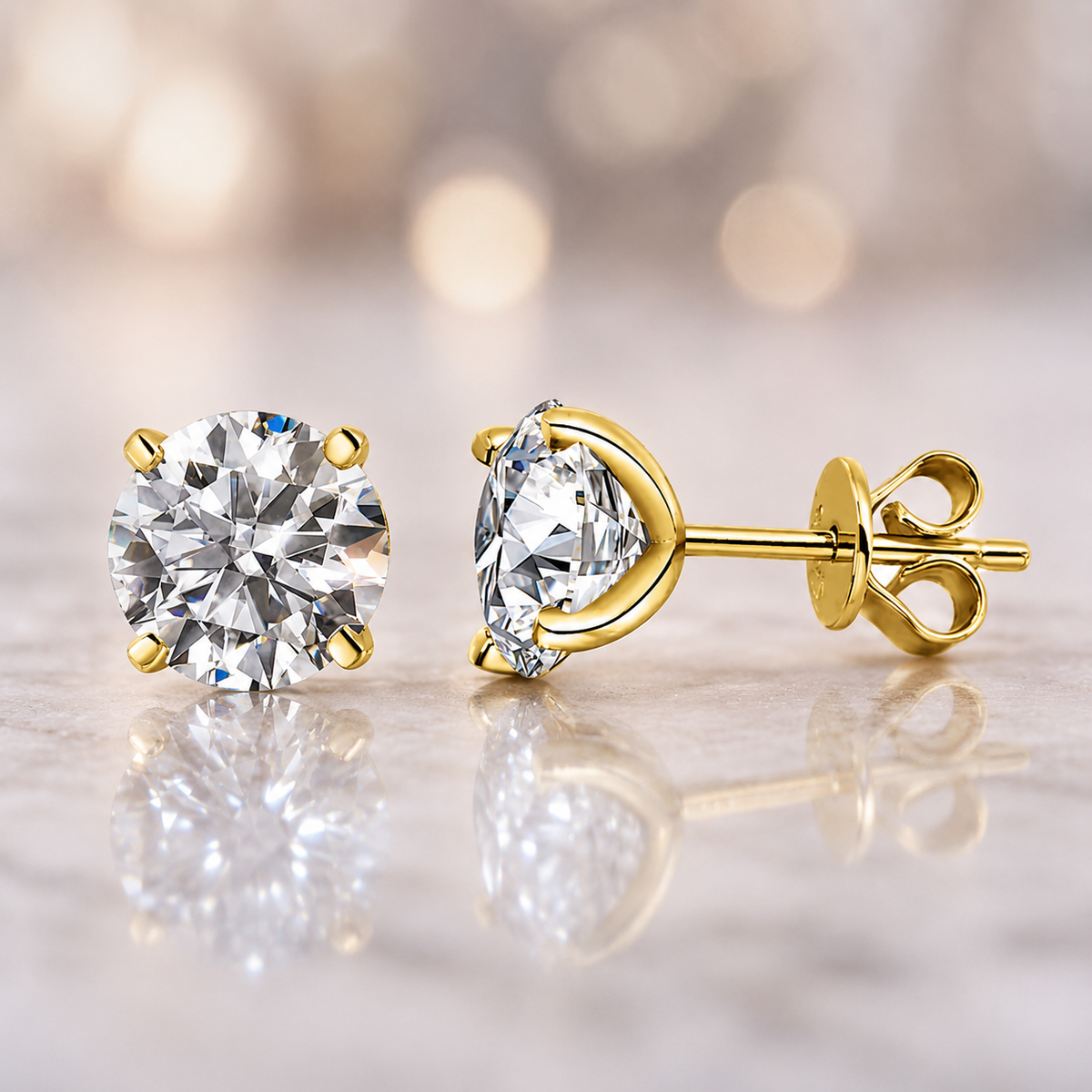 Boucle D'oreille Ronde Moissanite