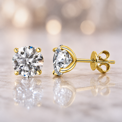 Boucle D'oreille Ronde Moissanite