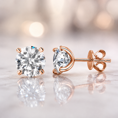 Boucle D'oreille Ronde Moissanite