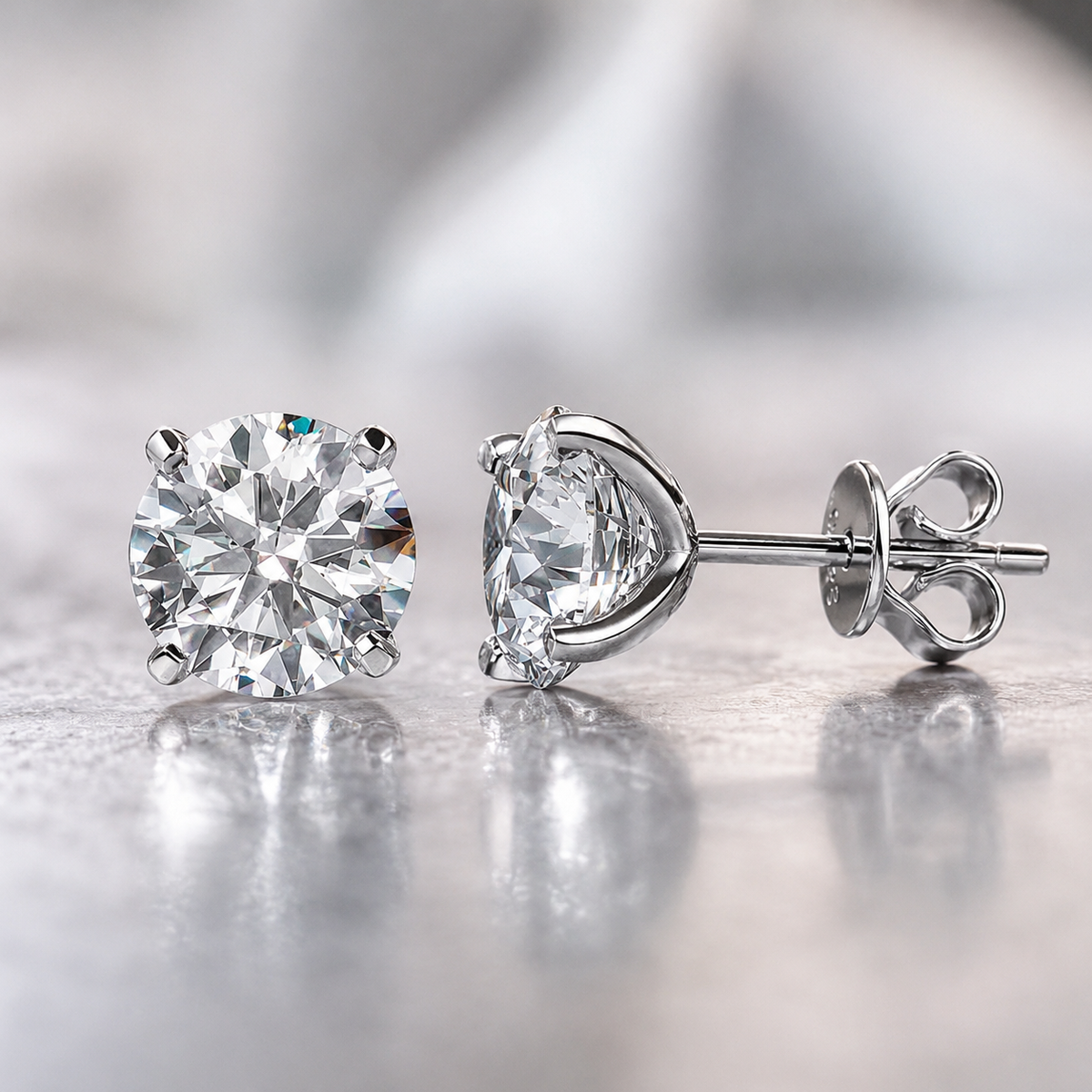 Boucle D'oreille Ronde Moissanite