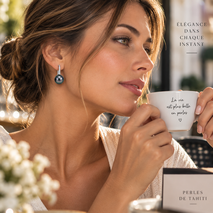 Boucle d'oreille Perle de Tahiti Hinano