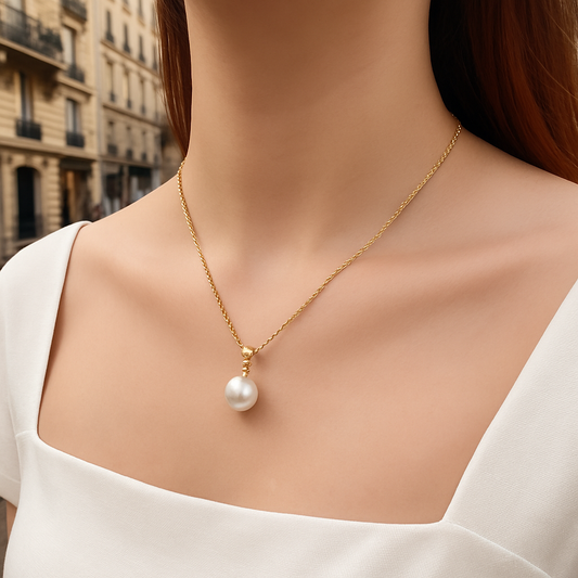 Collier une perle blanche