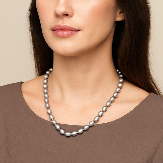 Collier Perle Grise