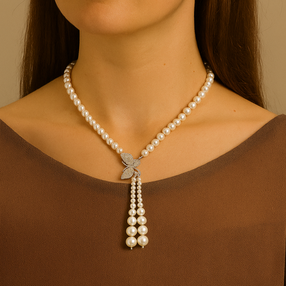 Collier Perle Papillon