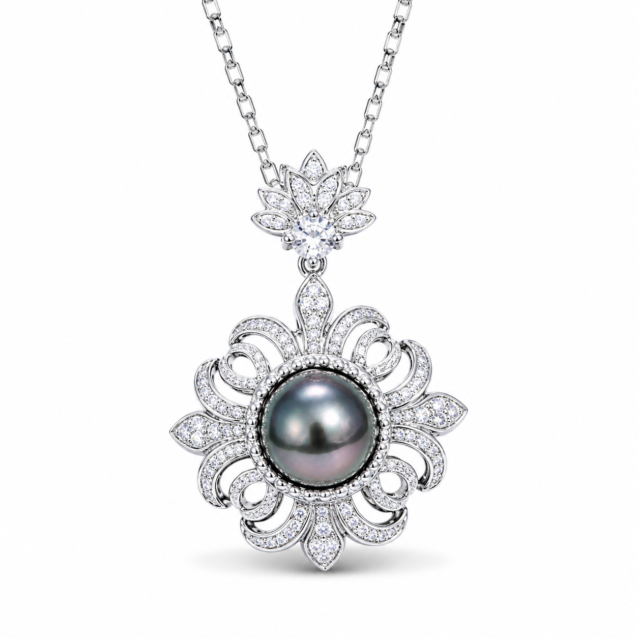 Pendentif Perle de Tahiti et Diamant