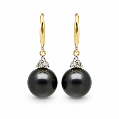 Boucle D'oreille Perle de Tahiti Noire