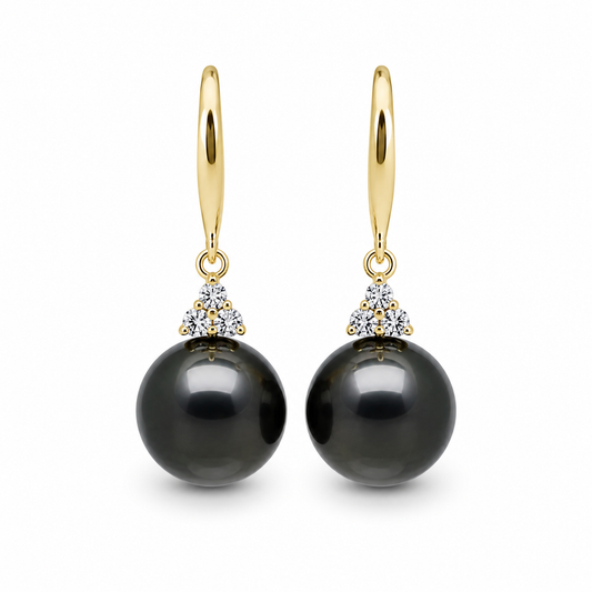 Boucle D'oreille Perle de Tahiti Noire