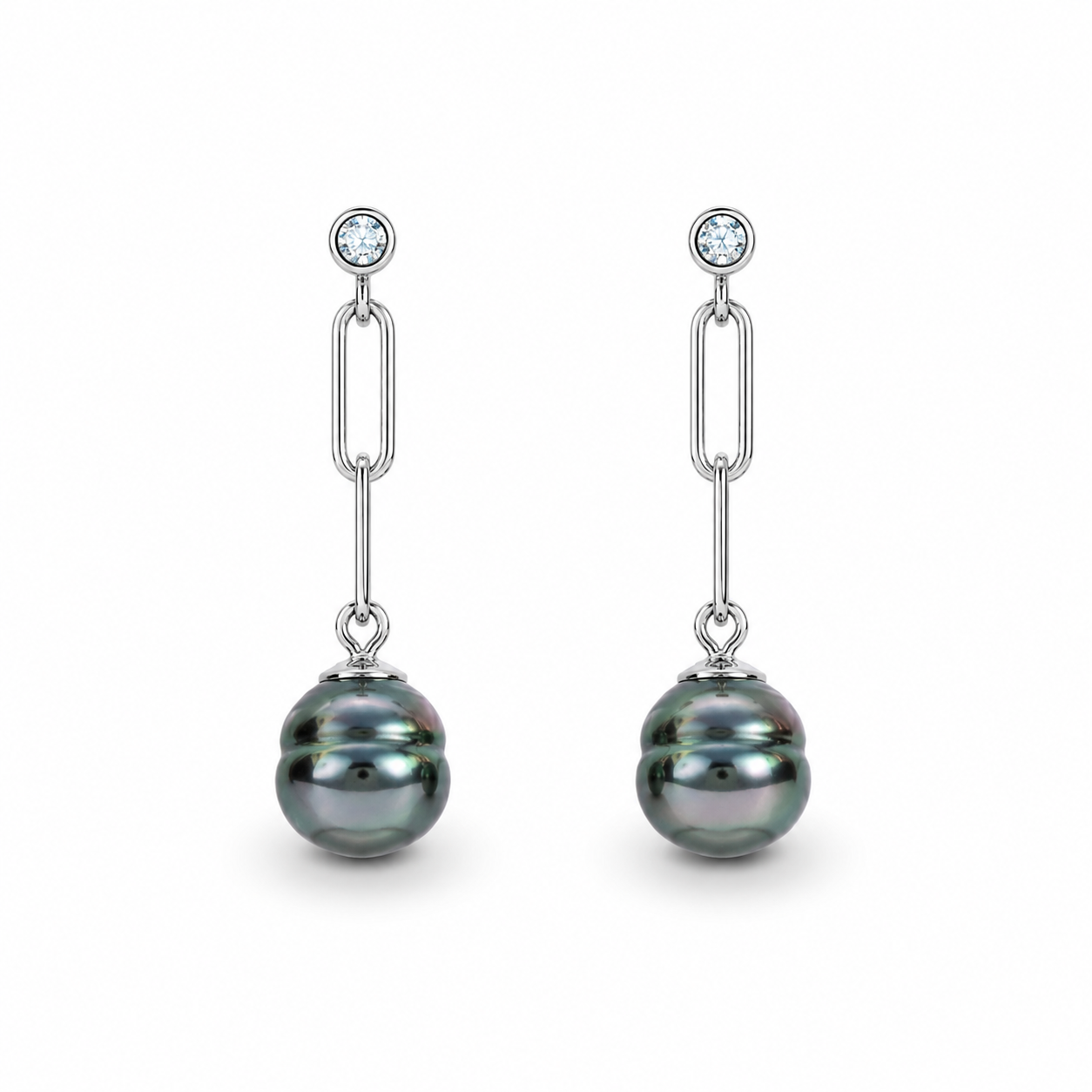 Boucle D'oreille Pendante Perle de Tahiti