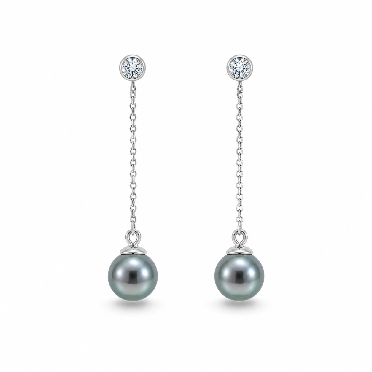 Boucle D'oreille Perle de Tahiti Diamant