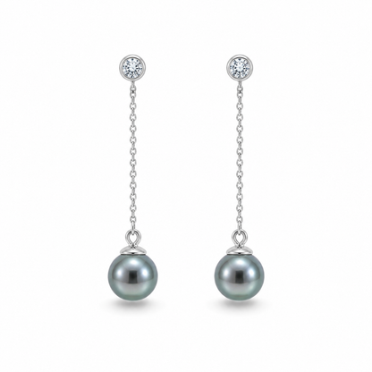 Boucle D'oreille Perle de Tahiti Diamant