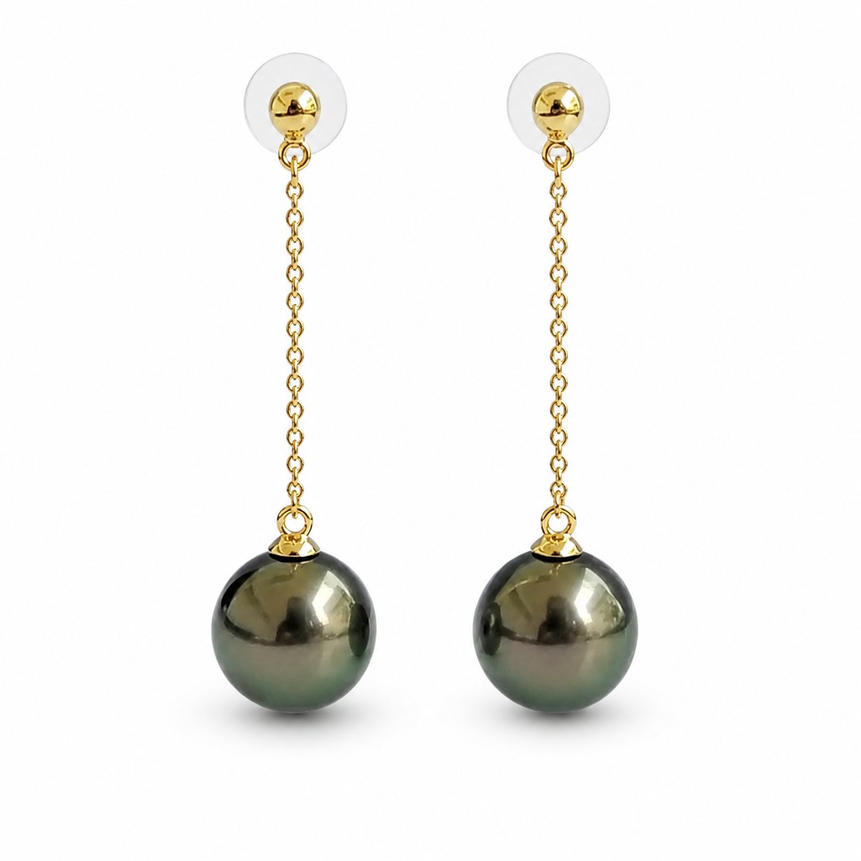 Boucle D'oreille Pendante Perle Noire