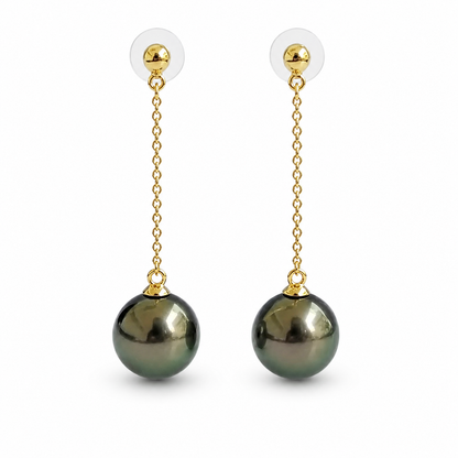 Boucle D'oreille Pendante Perle Noire