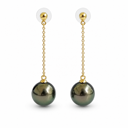 Boucle D'oreille Pendante Perle Noire
