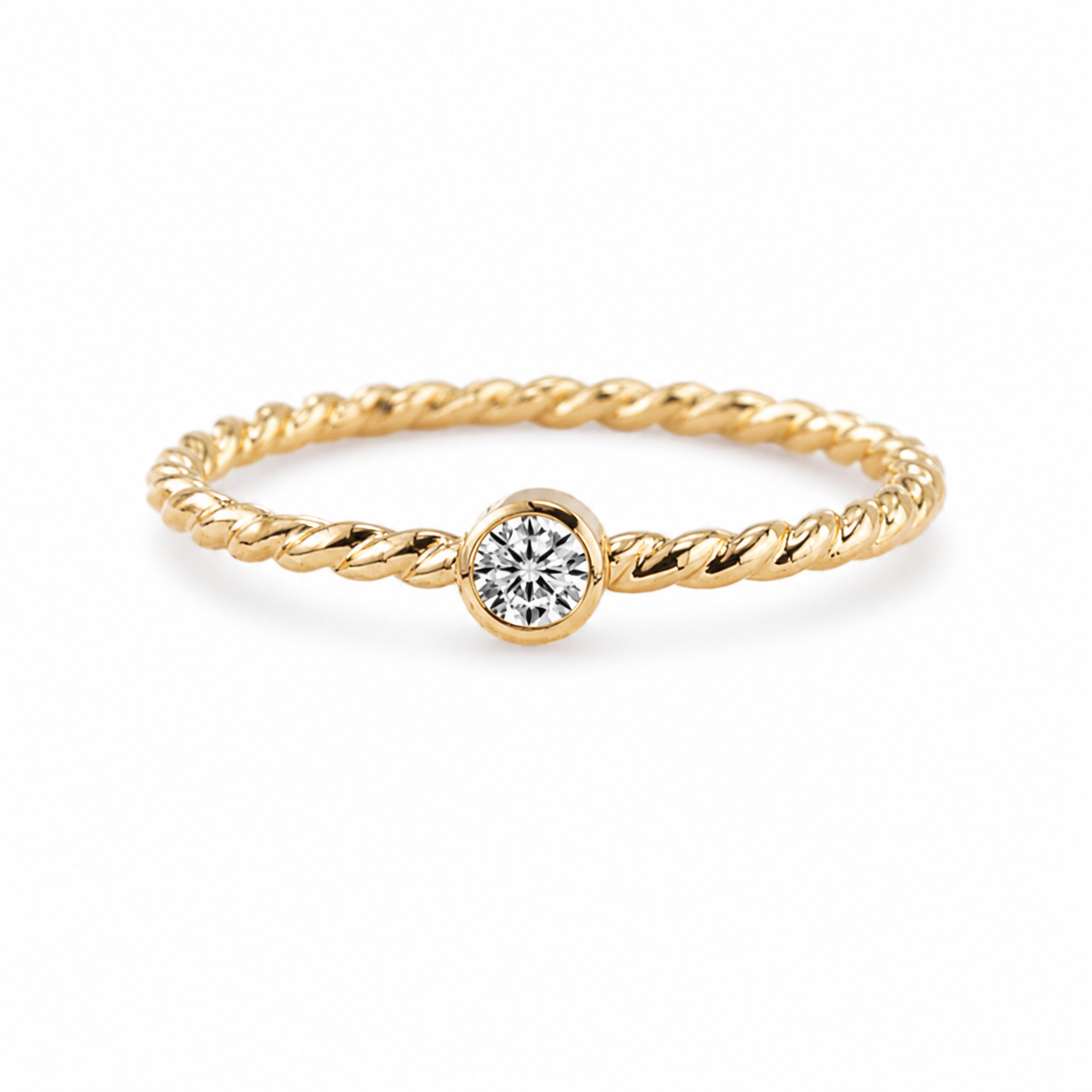 Bague de Fiançaille Diamant Cerclé