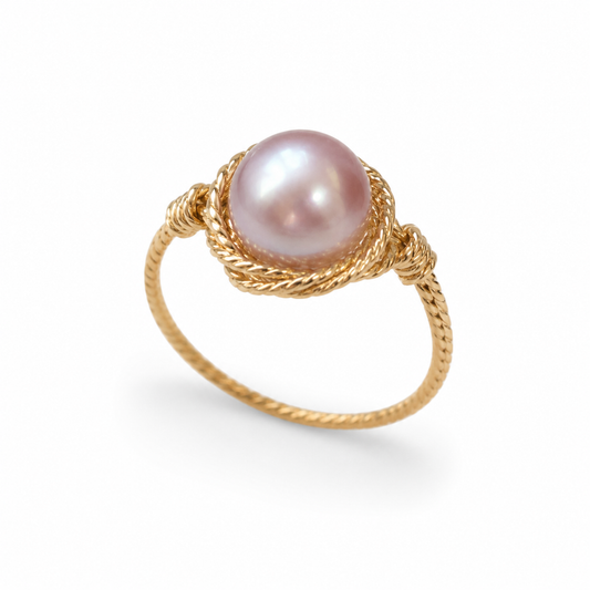 Bague en Or avec Perle de Culture