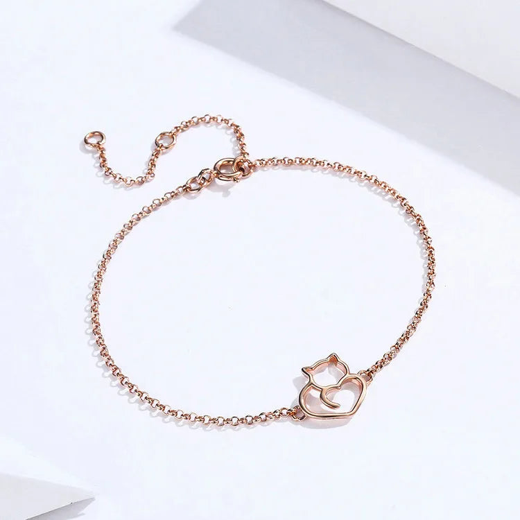 Bracelet Coeur Chat