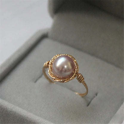 Bague en Or avec Perle de Culture
