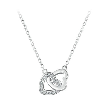 Collier 2 Coeurs Entrelacés