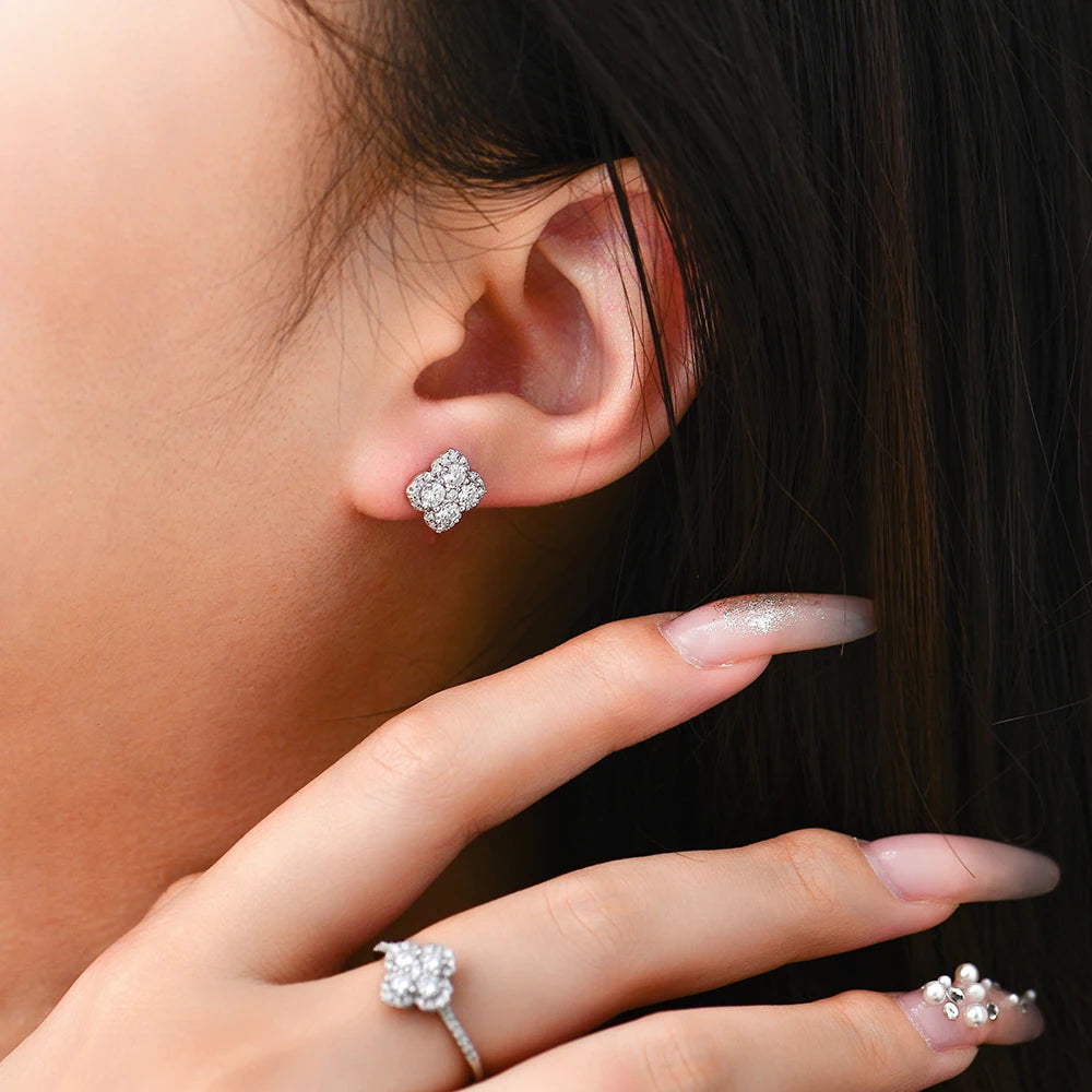 Boucles D'oreilles en Diamant Moissanite pour Femmes