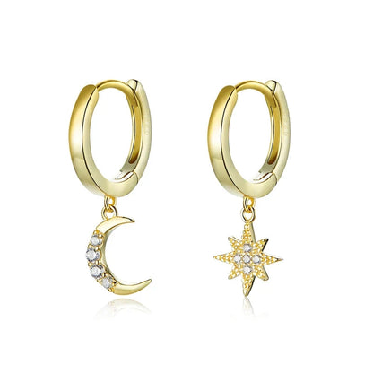 Boucle D'oreille Lune et Soleil
